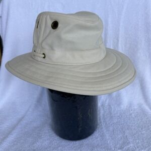 TILLEY Hat Tilley Endurables Cotton Natural Size 7 1/8 EUC Vented Neutral